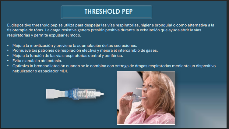 Dispositivo Threshold PEP para terapia respiratoria